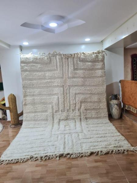 White Qizar Marokkaans handgemaakt tapijt